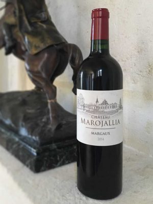 Bottle of Chateau Marojallia red wine from the Bordeaux region