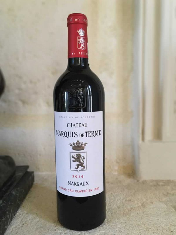Bottle of Chateau Marquis de Terme from the Bordeaux Wine Region