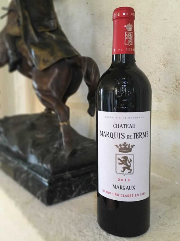 Bottle of Chateau Marquis de Terme from the Bordeaux Wine Region