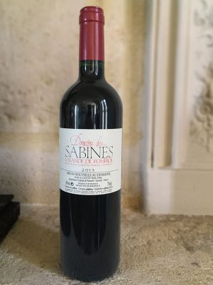 Bottle of Domaine Des Sabine red wine from Bordeaux